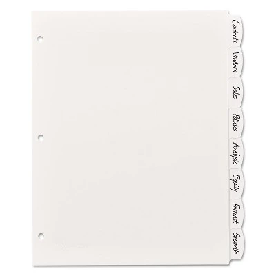 Avery Write-On Big Tab Plastic Dividers 8-Tab Letter 16371 1 Avery Write-On Big Tab Plastic Dividers 8-Tab Letter 16371