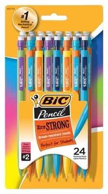 BIC Xtra Strong Mechanical Pencils, 0.9 Mm, Assorted Color Barrels, Pack Of 24