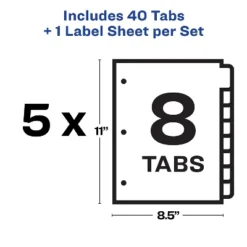 Avery Print & Apply Clear Label Dividers W/White Tabs 8-Tab Letter 5 Sets 11493 -Stationery Sphere Outlet Store GUEST 3ca06971 2cb6 4a87 bd84 fc2d88698622 1