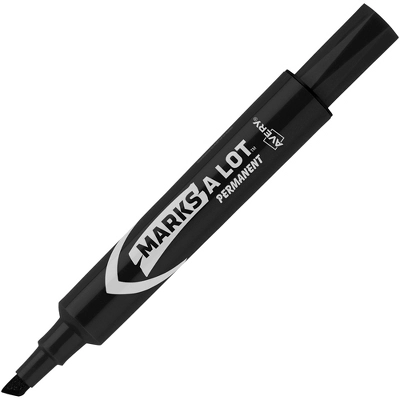 Avery Marks-A-Lot Desk Style Permanent Markers, Chisel Tip, Black, Pack Of 12 1 Avery Marks-A-Lot Desk Style Permanent Markers, Chisel Tip, Black, Pack Of 12
