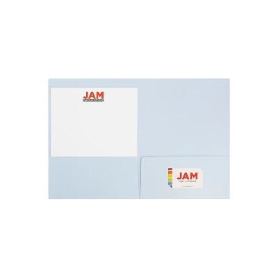 JAM Paper Prem Matte Colored Cardstock Two-Pocket Presentation Folder Baby Blue 28876674D 2 JAM Paper Prem Matte Colored Cardstock Two-Pocket Presentation Folder Baby Blue 28876674D - Image 2