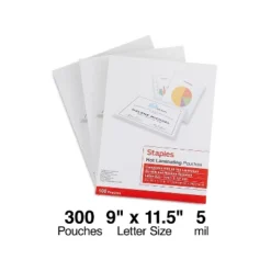 MyOfficeInnovations 5 Mil Thermal Laminating Pouches Letter 300 Pack 2425553