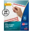 Avery Print & Apply Clear Label Dividers W/White Tabs 8-Tab Letter 50 Sets 11557