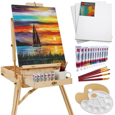 Best Choice Products French Easel, 32pc Beginners Kit Portable Wooden Adjustable Tripod W/ Paint Supplies 7 Best Choice Products French Easel, 32pc Beginners Kit Portable Wooden Adjustable Tripod W/ Paint Supplies - Image 7