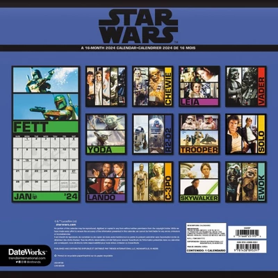 Trends International Inc. 2023-24 Wall Calendar 12"x12" Star Wars: Saga Bilingual 3 Trends International Inc. 2023-24 Wall Calendar 12"x12" Star Wars: Saga Bilingual - Image 3