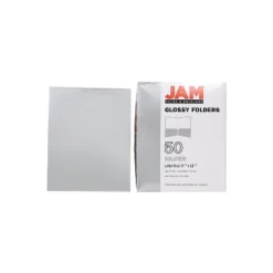 JAM Paper Laminated Two-Pocket Glossy Presentation Folders Silver Bulk 50/Box 385GSIC -Stationery Sphere Outlet Store GUEST 48c2c4e2 62a7 489c ae14 ebc0283ee0a8
