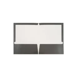 JAM Paper Laminated Two-Pocket Glossy Presentation Folders Grey 31225352A