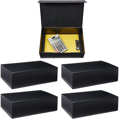 Stockroom Plus 5 Pack Hard Document Storage Box With Magnetic Closure Lid (13.5 X 9 X 4 In) 1 Stockroom Plus 5 Pack Hard Document Storage Box With Magnetic Closure Lid (13.5 X 9 X 4 In)