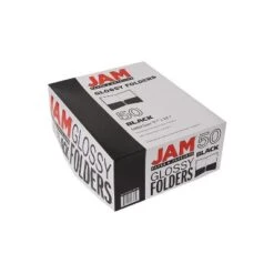 JAM Paper Laminated Two-Pocket Glossy Presentation Folders Black Bulk 25/Pack 385GBLD -Stationery Sphere Outlet Store GUEST 4a5a8447 2731 451b af51 b7c2e482cb36