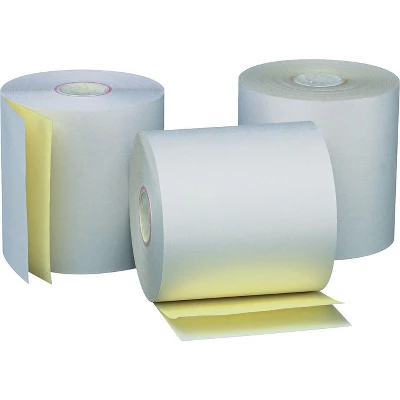 UNIVERSAL Carbonless Paper Rolls White/Canary 3" X 90 Ft 50/Carton 35767 1 UNIVERSAL Carbonless Paper Rolls White/Canary 3" X 90 Ft 50/Carton 35767