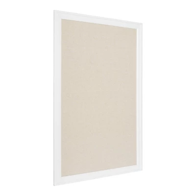 27.5" X 43.5" Bosc Framed Linen Fabric Pinboard White - DesignOvation 1 27.5" X 43.5" Bosc Framed Linen Fabric Pinboard White - DesignOvation