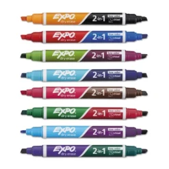 EXPO 2-in-1 Dry Erase Markers 16 Assorted Colors Medium 8/Pack 1944658 -Stationery Sphere Outlet Store GUEST 4d3c221d 817d 4c86 b8fc 8338230baff9