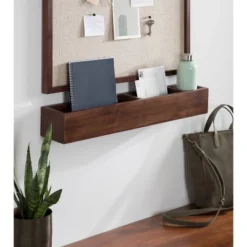 26" X 4" Hutton Wall Pocket Shelf Walnut Brown - Kate & Laurel All Things Decor -Stationery Sphere Outlet Store GUEST 4d5ea292 6c97 44bb a38f 6b5650ec8d88
