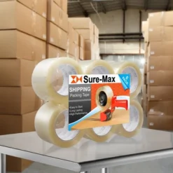 Sure-Max Extra-Wide Shipping & Packing Tape (3" X 110 Yard/330' Each) - Moving & Adhesive Carton Sealing - 2.0mil Clear - 6 Rolls -Stationery Sphere Outlet Store GUEST 4da08223 cc19 41da a31c 4422d5a61233