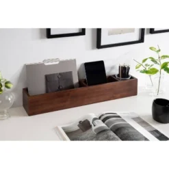 26" X 4" Hutton Wall Pocket Shelf Walnut Brown - Kate & Laurel All Things Decor -Stationery Sphere Outlet Store GUEST 4e0f8f2a 70b8 42db 8693 d4e4ac6d4127