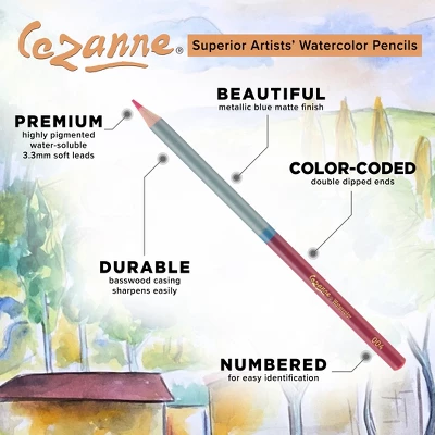 Cezanne Watercolor Pencils Set For Adults, Multicolor, Set Of 72 With DIY Swatch Page, Professional Artist Grade For Drawing, Sketching, Coloring, 2 Cezanne Watercolor Pencils Set For Adults, Multicolor, Set Of 72 With DIY Swatch Page, Professional Artist Grade For Drawing, Sketching, Coloring, - Image 2