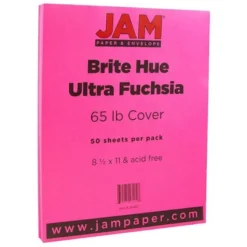 JAM Paper Brite Hue 65lb Cardstock Paper 8.5" X 11" 50pk -Stationery Sphere Outlet Store GUEST 5492bb11 ce1f 41a5 b62e f4623ad141ca