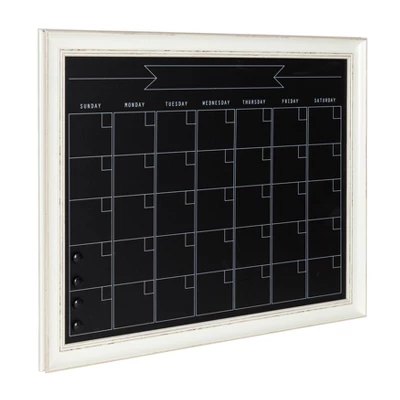 28.88" X 1.11" Macon Framed Magnetic Chalkboard Monthly Calendar White - Kate And Laurel 1 28.88" X 1.11" Macon Framed Magnetic Chalkboard Monthly Calendar White - Kate And Laurel