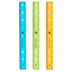 Charles Leonard Plastic Ruler, 12", Translucent, Assorted Colors, Pack Of 48
