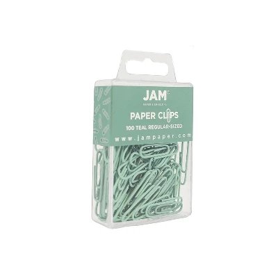 JAM Paper Colored Standard Paper Clips Small 1 Inch Teal Paperclips 21832064A 2 JAM Paper Colored Standard Paper Clips Small 1 Inch Teal Paperclips 21832064A - Image 2