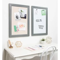 27.5" X 18.5" Bosc Framed Magnetic Dry Erase Gray - DesignOvation -Stationery Sphere Outlet Store GUEST 5ded31d5 c97a 4554 be2d e7fd2e28d52f