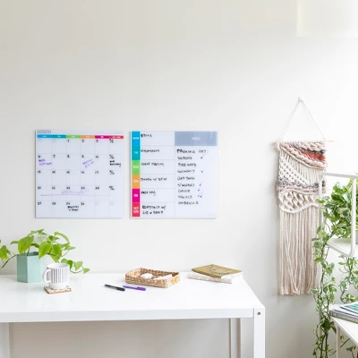 ECR4Kids MessageStor 17.5in X 17.5in Magnetic Dry-Erase Calendar Glass Boards And 4 Magnets, 2-Pk 6 ECR4Kids MessageStor 17.5in X 17.5in Magnetic Dry-Erase Calendar Glass Boards And 4 Magnets, 2-Pk - Image 6