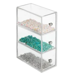 MDesign Plastic Stackable Desktop Storage For Office, 3 Drawers, 2 Pack - Clear -Stationery Sphere Outlet Store GUEST 5e1ec3db 37e6 482d 839a 0ce02c12f562