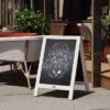 Flash Furniture Canterbury Vintage Wooden A-Frame Magnetic Indoor/Outdoor Chalkboard Sign, Freestanding Double Sided Extra Large Message Board