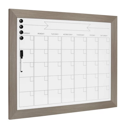 23" X 29" Beatrice Framed Magnetic Dry Erase Monthly Calendar Gray - DesignOvation 1 23" X 29" Beatrice Framed Magnetic Dry Erase Monthly Calendar Gray - DesignOvation