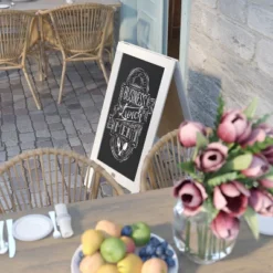 Emma And Oliver Rustic Vintage Double-Sided Folding Magnetic Chalkboard With 8 Chalk Markers, 10 Chalkboard Stencils, Eraser And 2 Rustic Magnets -Stationery Sphere Outlet Store GUEST 60ecd972 bec7 4a8f 8d1e e3446948c39c