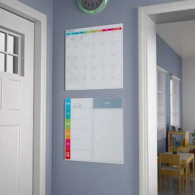 ECR4Kids MessageStor 17.5in X 17.5in Magnetic Dry-Erase Calendar Glass Boards And 4 Magnets, 2-Pk 7 ECR4Kids MessageStor 17.5in X 17.5in Magnetic Dry-Erase Calendar Glass Boards And 4 Magnets, 2-Pk - Image 7