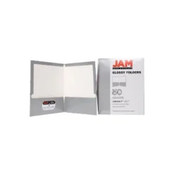 JAM Paper Laminated Two-Pocket Glossy Presentation Folders Silver Bulk 50/Box 385GSIC -Stationery Sphere Outlet Store GUEST 655f03c2 36ec 4f06 b5ca 998654433f93
