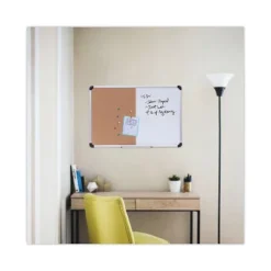 UNIVERSAL Cork/Dry Erase Board Melamine 36 X 24 Black/Gray Aluminum/Plastic Frame 43743 -Stationery Sphere Outlet Store GUEST 682ba2a6 b481 43aa a909 f10df3fa906c