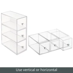 MDesign Plastic Stackable Desktop Storage For Office, 3 Drawers, 2 Pack - Clear -Stationery Sphere Outlet Store GUEST 69b49f0e 3466 4a3d aa86 a42f2bc97771