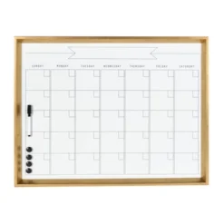 27.25" X 1.5" Calter Framed Magnetic Dry Erase Monthly Calendar Gold - Kate And Laurel