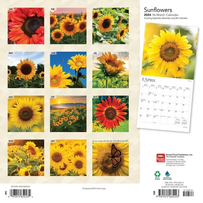 Browntrout 2024 Wall Calendar 12"x12" Sunflowers 1 Browntrout 2024 Wall Calendar 12"x12" Sunflowers