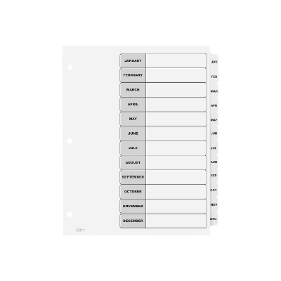 Avery Pre-Printed Monthly Dividers Customizable Table 11826 2 Avery Pre-Printed Monthly Dividers Customizable Table 11826 - Image 2
