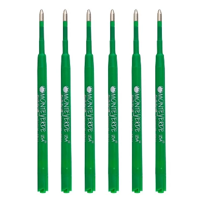 Monteverde Ballpoint Pen Refill Medium Point Green Ink 6 Pack (PR133GN) 1 Monteverde Ballpoint Pen Refill Medium Point Green Ink 6 Pack (PR133GN)