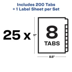 Avery Print & Apply Clear Label Unpunched Dividers 8-Tab Ltr 25 Sets 11444 -Stationery Sphere Outlet Store GUEST 72b736b3 b515 4f4b 9c20 3852bf27610e