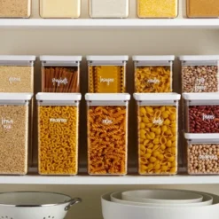 Talented Kitchen 375 Pantry Labels For Food Containers, Preprinted Clear Kitchen Food Labels For Organizing, White Script Stickers, Water Resistant -Stationery Sphere Outlet Store GUEST 782811c5 59cd 451e a8a7 4b4b680df6b7