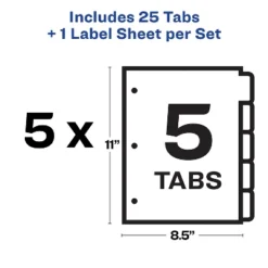 Avery Print & Apply Clear Label Dividers W/White Tabs 5-Tab Letter 5 Sets 11492 -Stationery Sphere Outlet Store GUEST 78afb4e9 59fb 4459 8e48 31c749226032
