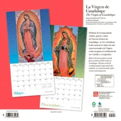 Browntrout 2024 Wall Calendar 12"x12" Bilingual Spanish/English La Virgen De Guadalupe