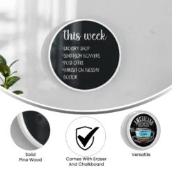 Merrick Lane Round Magnetic Chalkboard With Eraser, Chalk And Solid Wood Frame -Stationery Sphere Outlet Store GUEST 7cb137d8 fc40 4f56 8126 fc9b95c8050a