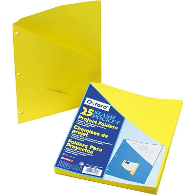 Pendaflex Essentials Essentials Slash Pocket Project Folders 3 Holes Letter Yellow 25/Pack 32909 2 Pendaflex Essentials Essentials Slash Pocket Project Folders 3 Holes Letter Yellow 25/Pack 32909 - Image 2