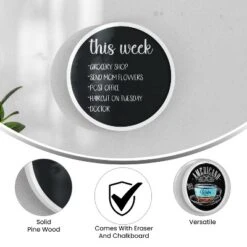 Emma And Oliver Round Wall Mounted Magnetic Chalkboards With Eraser And Chalk, Set Of 2 -Stationery Sphere Outlet Store GUEST 7e86e7b4 c4b3 4299 9154 0820f34965b0