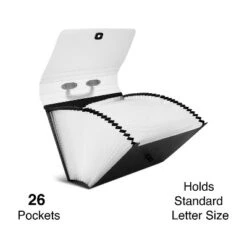 Staples TRU RED Office Pro Accordion File 26-Pocket Letter Size Black (TR51836) ST51836/TR51836