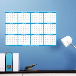 SwiftGlimpse 2024 Yearly Wall Calendar & Planner 32"x48" Blue