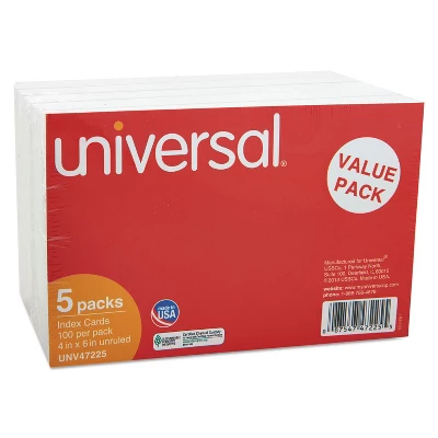 UNIVERSAL Unruled Index Cards 4 X 6 White 500/Pack 47225 2 UNIVERSAL Unruled Index Cards 4 X 6 White 500/Pack 47225 - Image 2