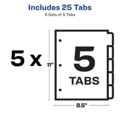Avery Print & Apply Clear Label Dividers W/White Tabs Copiers 5-Tab Letter 5 Sets 11421 -Stationery Sphere Outlet Store GUEST 84a0929f 53b5 4c6f 9b33 9fb4f6d55cef
