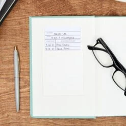 Paper Junkie 250 Pack Blank Library Cards For School Book Checkouts, CDs, DVDs, Vinyl Records, Classroom Supplies, White, 3 X 5 In